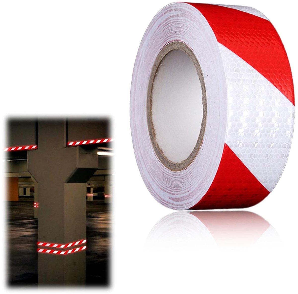 Reflecterende Zelfklevende Tape Rood en Wit 5 cm x 12 m Waterdicht voor Verkeersborden en Voertuigen Veiligheidstape voor Buitengebruik
