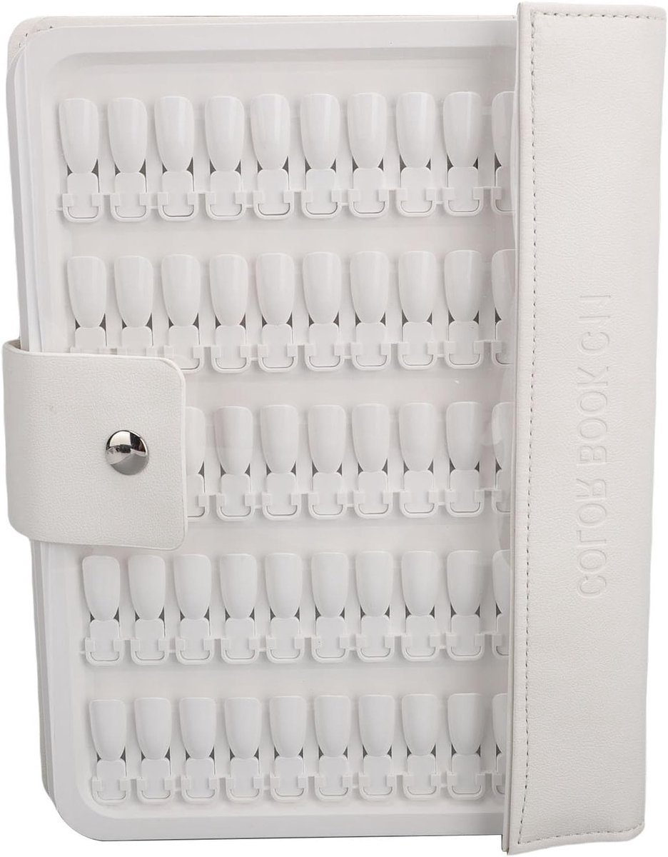 150 Kleuren Nagelkleurendisplayboek, Plastic Nagelmonsterhouder met Witte Neptips en Versterkte ABS PU Lederen Hoes voor Nagelkunst en Thuis Salongebruik