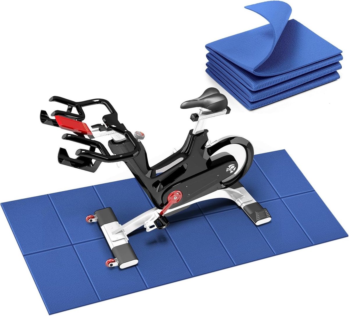 Duurzame Vloerbeschermingsmat, Geluiddempende en Waterdichte PVC Mat voor Fitnessapparatuur, 173 x 61 x 0,6 cm, Ideaal voor Treadmill, Yoga en Fietstraining