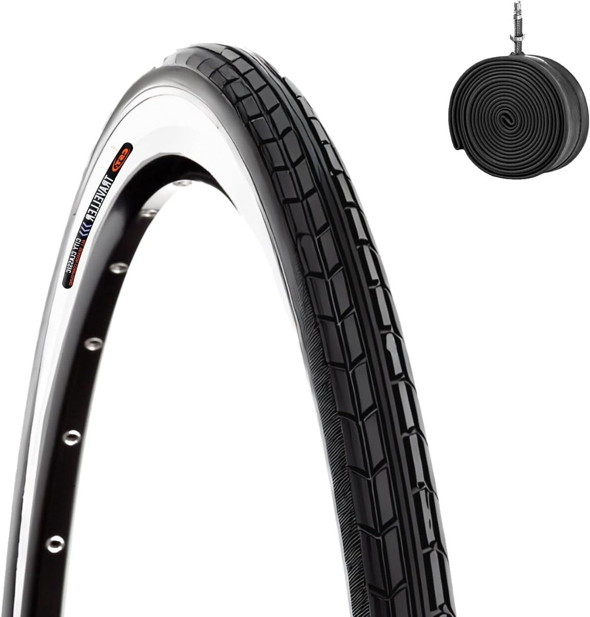 Fietsband met binnenband - Stadsfiets band - Veilig Fietsen - All Season Compound - 700 x 35C - Wit Zwart