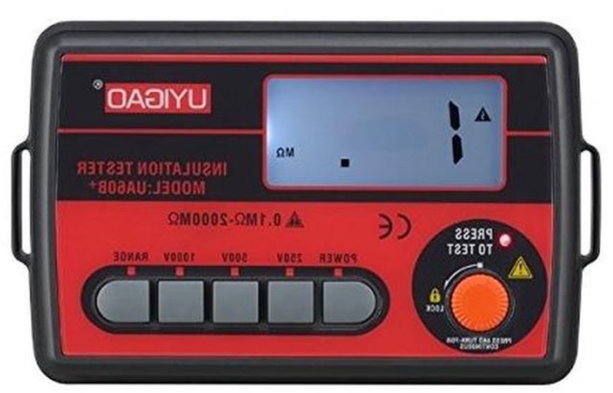 Isolatietester - Isolatieweerstandsmeter Megger - Elektrische Installaties Controleren - CAT III 1000V Gecertificeerd - 2000 MΩ - Grijs