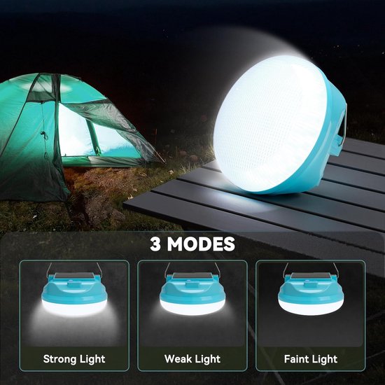 ZVD Solar Campinglamp Tentlamp, Oplaadbare LED Campinglantaarn voor Stroomuitval met 4000mAh IPX4 Waterdicht, Type-C Opladen, 3 Dimstanden, Draagbare Magneethaak, Powerbank, 200W, ROZE — afbeelding 5