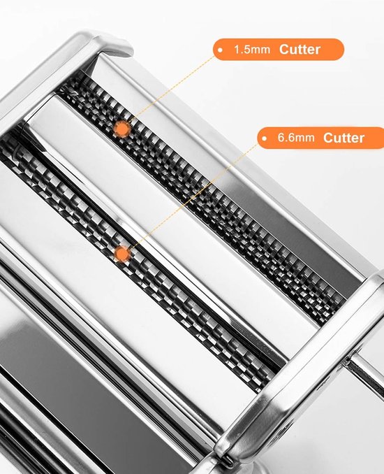 Pastamaker - Deegroller - Verse Pasta Maken - Verstelbare Dikte - 150mm Breed - Zilver van Pastamaker — afbeelding 4