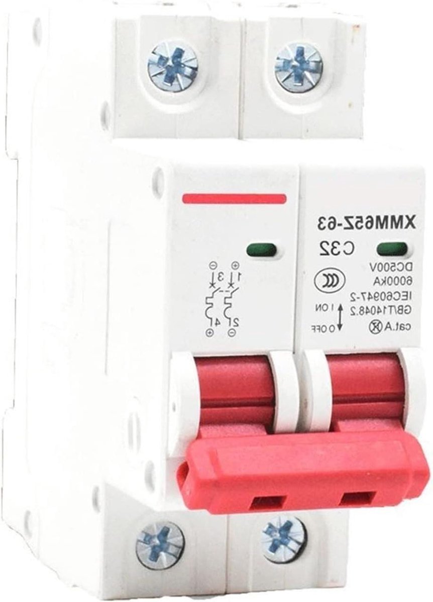 Automatische schakelaar DC 500V 10-63A curve MCB fotovoltaïsche zonne-zekering regelaar zonne-accessoires (16A)