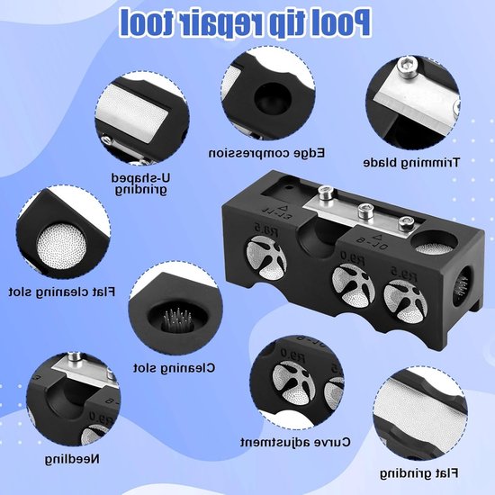 Complete Set voor het Vervangen van Pool Cue Tips met Scherpe Snijders en Onderhoudsgereedschap voor Biljartliefhebbers — afbeelding 3
