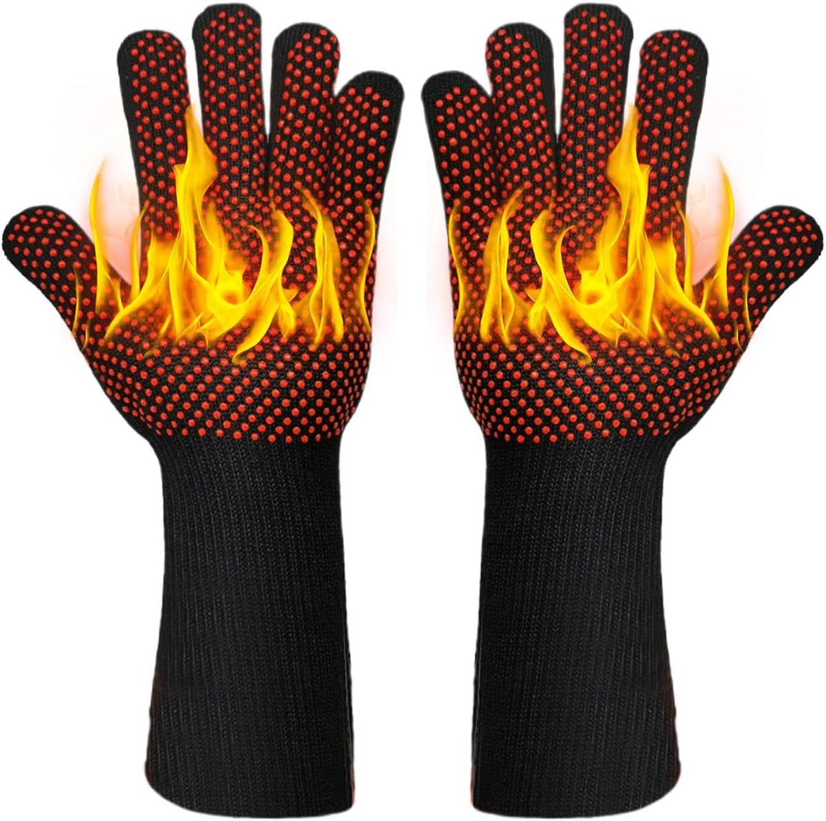 Ovenhandschoenen - Hittebestendige handschoenen - Veilig koken - Extra lange pols - 325 cm - Rood