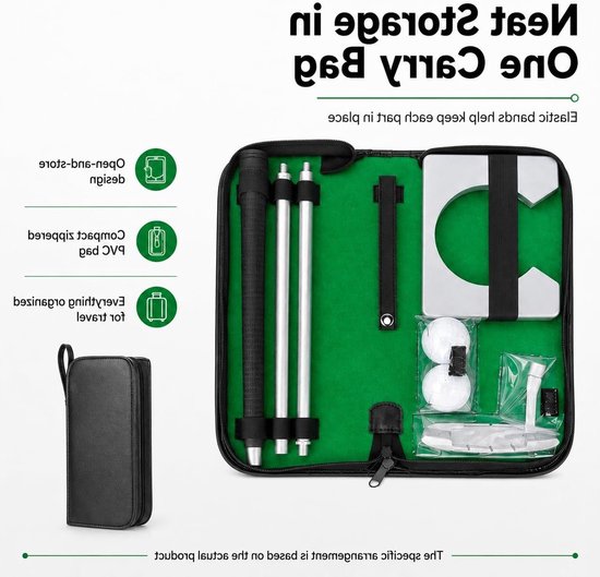 Complete Golf Putter Set voor Rechtshandigen, Verstelbare Mini Wave Putter van Aluminium, Inclusief Golfballen en Tas voor Indoor en Outdoor Training, Golfaccessoires en Oefenmateriaal — afbeelding 2
