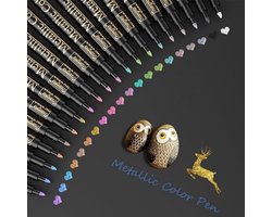 Baozun Metallic Marker Pens 20 Colors for Guestbook Wedding Birthday Photo Album Black Pages Scrapbook Album