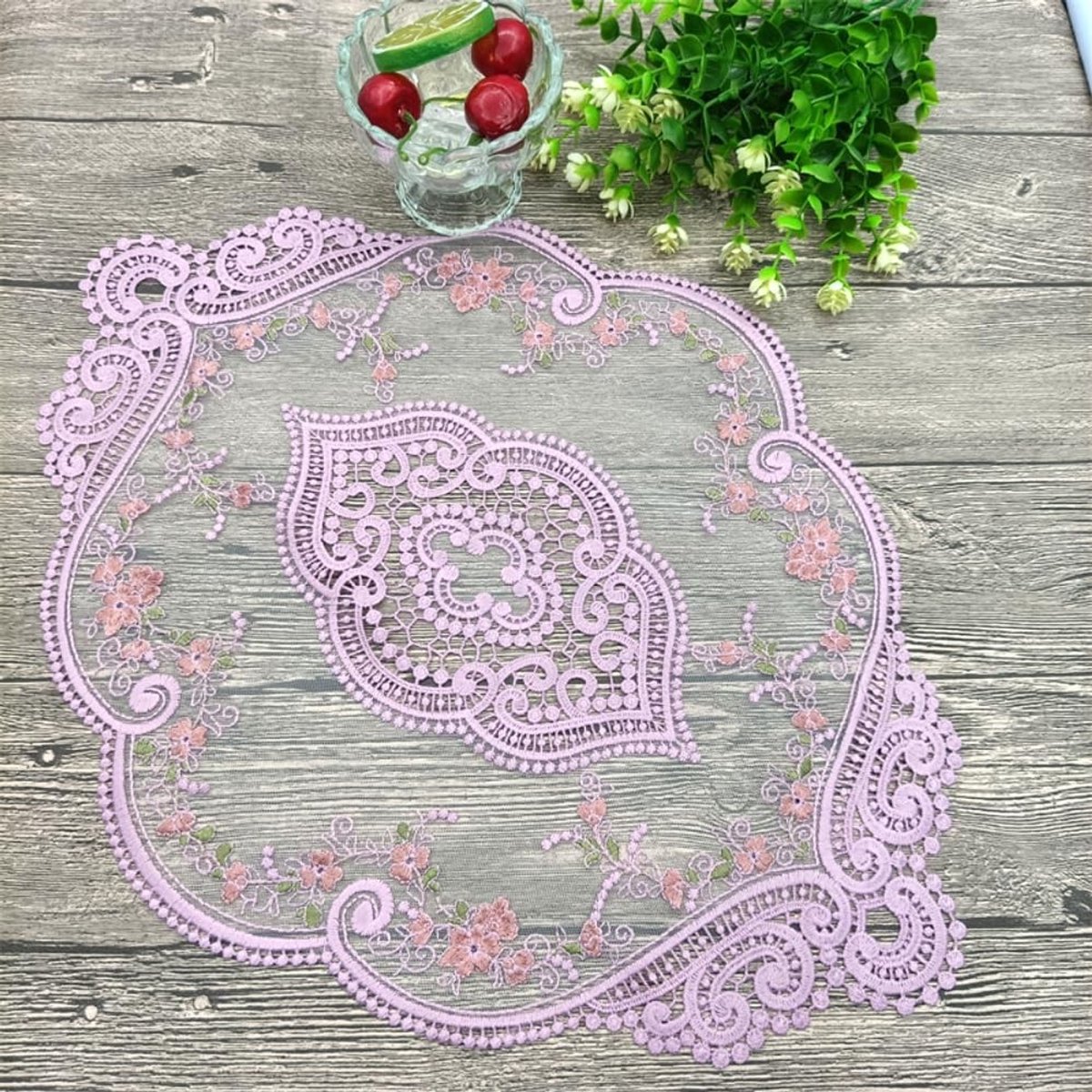 MTTproducts- Placemat Retro - 4 Stuks - Ovaal - Gehaakt - Decoratief - Afwasbaar - 31 x 44 cm - Tafelmat