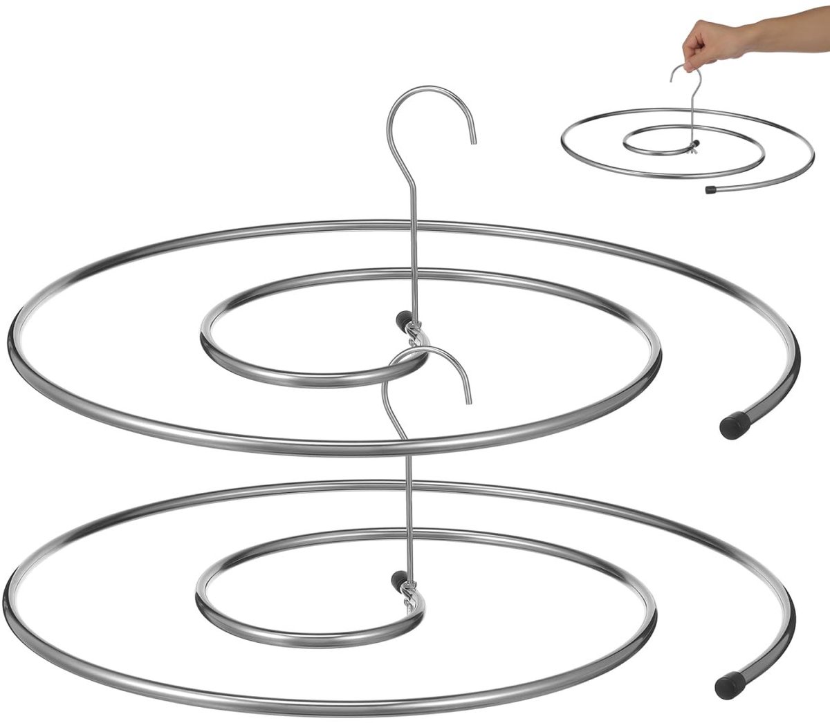 MTTproducts- Droogrek Roestvrij Staal - Plafondbeugel - Ruimtebesparend - Spiraalhanger - Kledingstandaard - Afmetingen 40x38x12 cm - Beddengoedrek