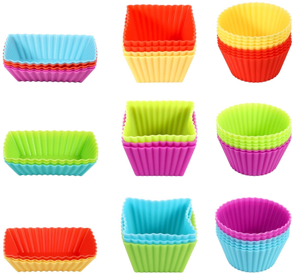 MTTproducts- Lunchbox Verdelers 40 Stuks - Siliconen Bakvormpjes - Koekjes Uitstekers - Bento Lunch Box - Kinderen - Vijf Kleuren