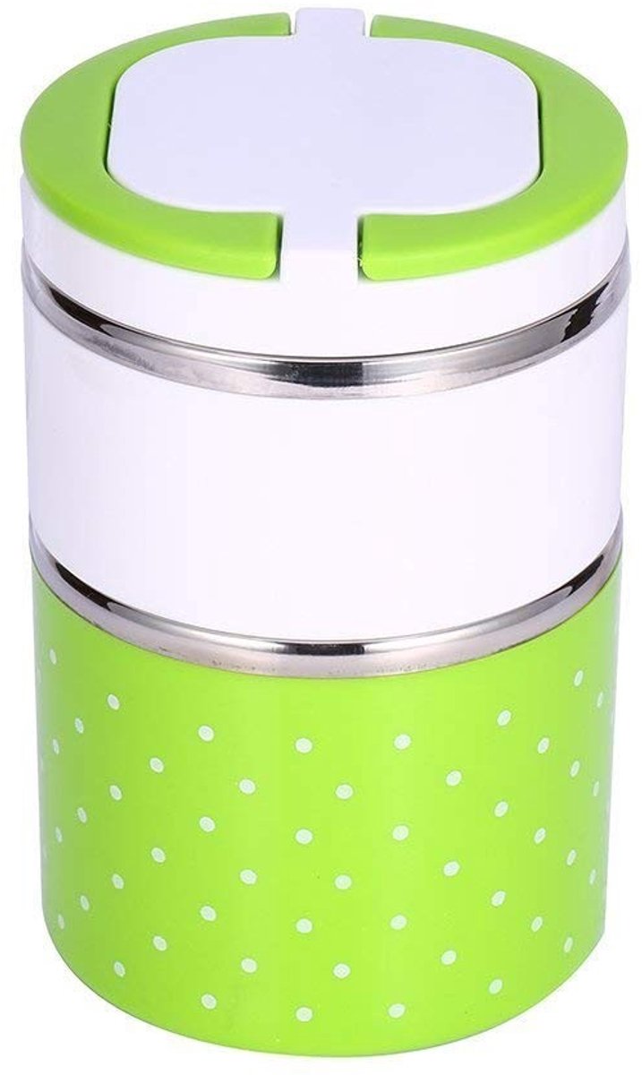 MTTproducts- Lunchbox RVS - Isolatie - 900ML - 2/3 Lagen - Met Handvatten - Waterdicht - Geschikt voor School/Op Reis - Voedselcontainer