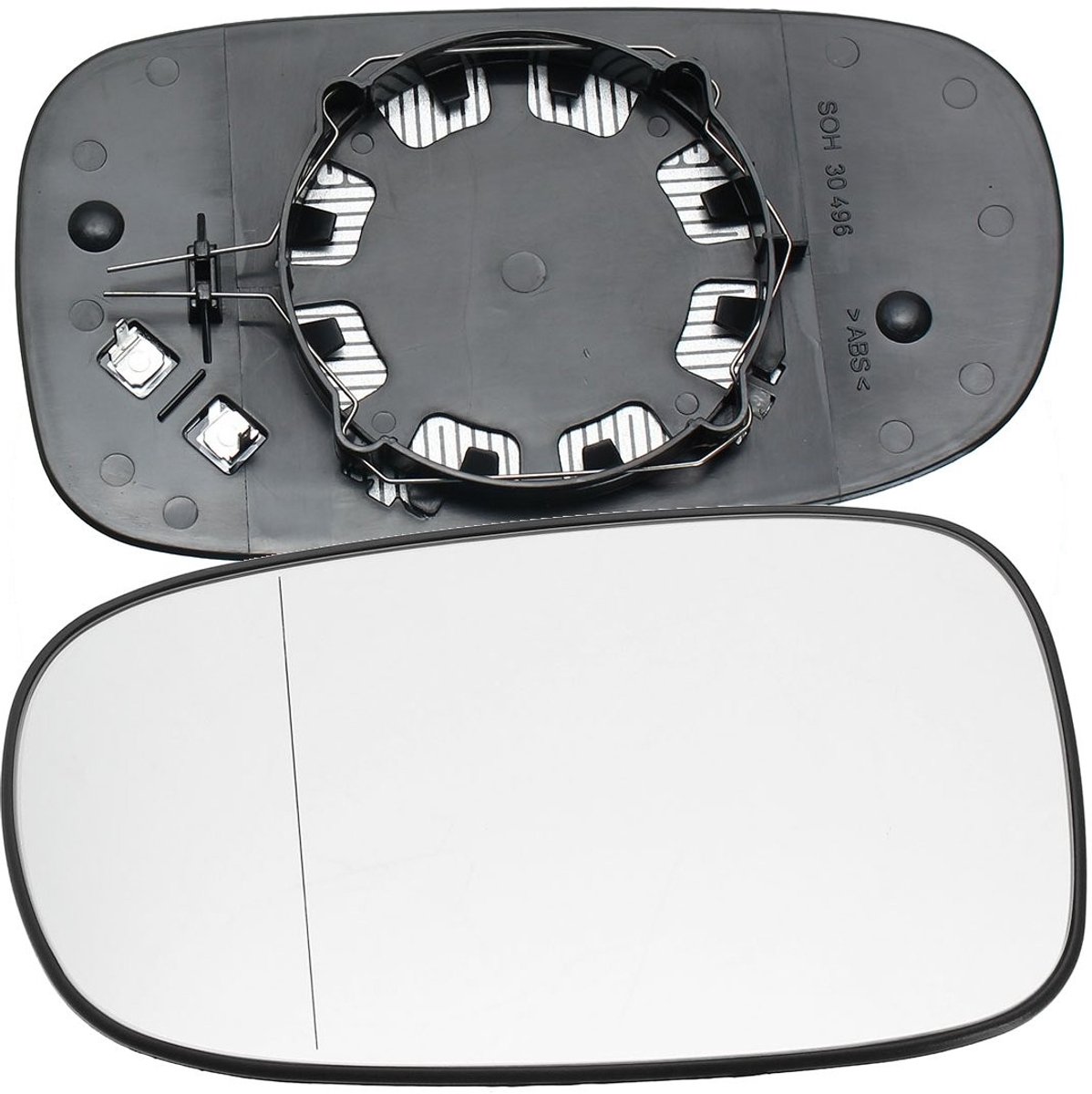 MTTproducts- Spiegel Groothoek - Spiegelglas Helder - Voor SAAB 9-3/9-5 - Afmeting 190 x 107 mm - Verwarmingselement Niet Inbegrepen - Achterplaat Niet Inbegrepen
