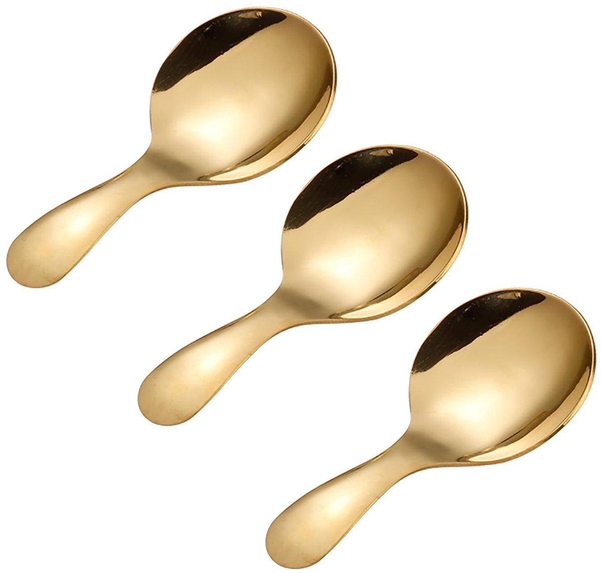 MTTproducts- Zoutlepel 3 Stuks - Roestvrij Staal - Theelepel/Suikerlepel - Korte Handgreep - Voedselveilig - Luxe Afwerking