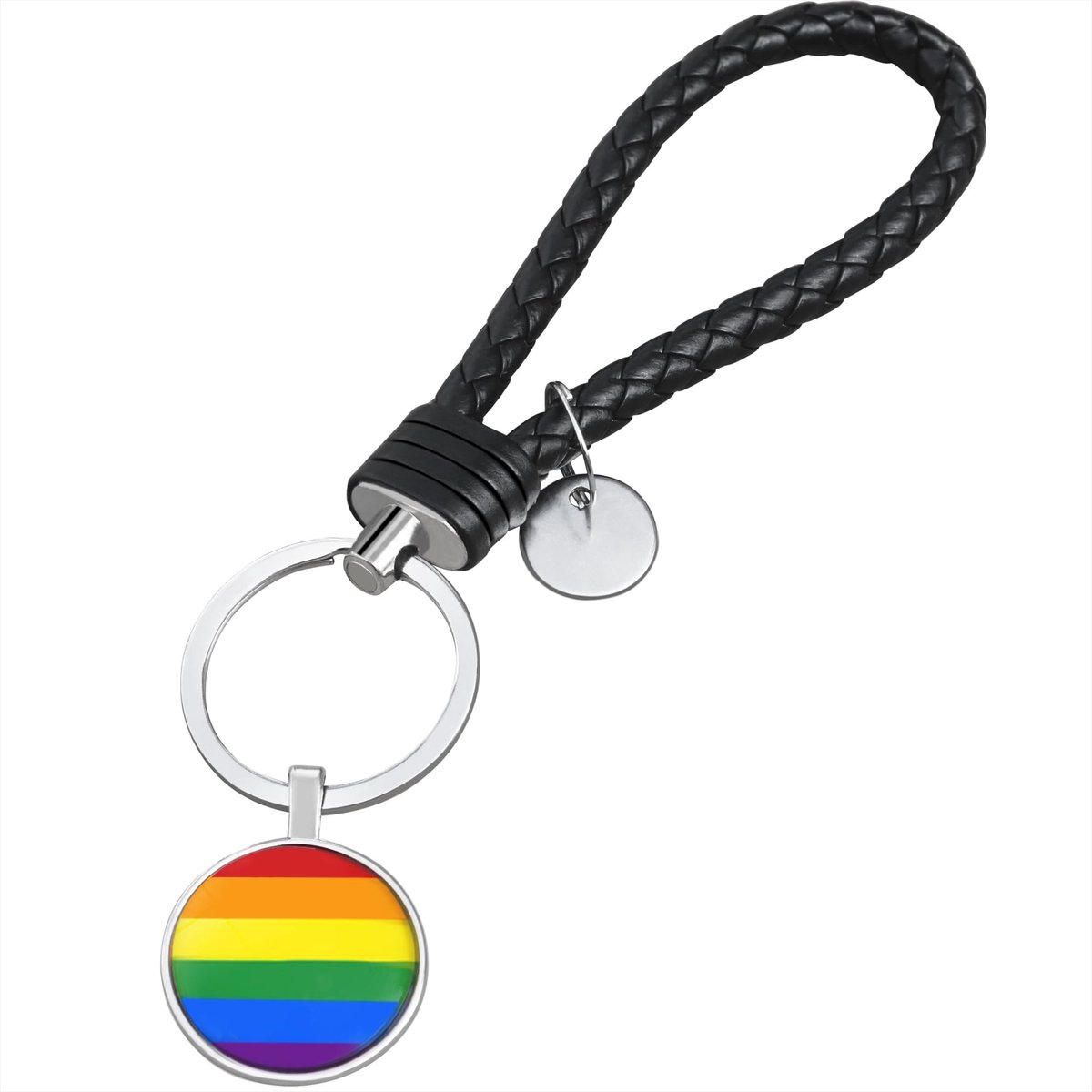 MTTproducts- Sleutelhanger Gevlochten Leren Lus - Regenboog Sleutelhanger - Pride Accessoire - Veelkleurig Accessoire - LGBTQ+ Steun - Perfect voor Festivals