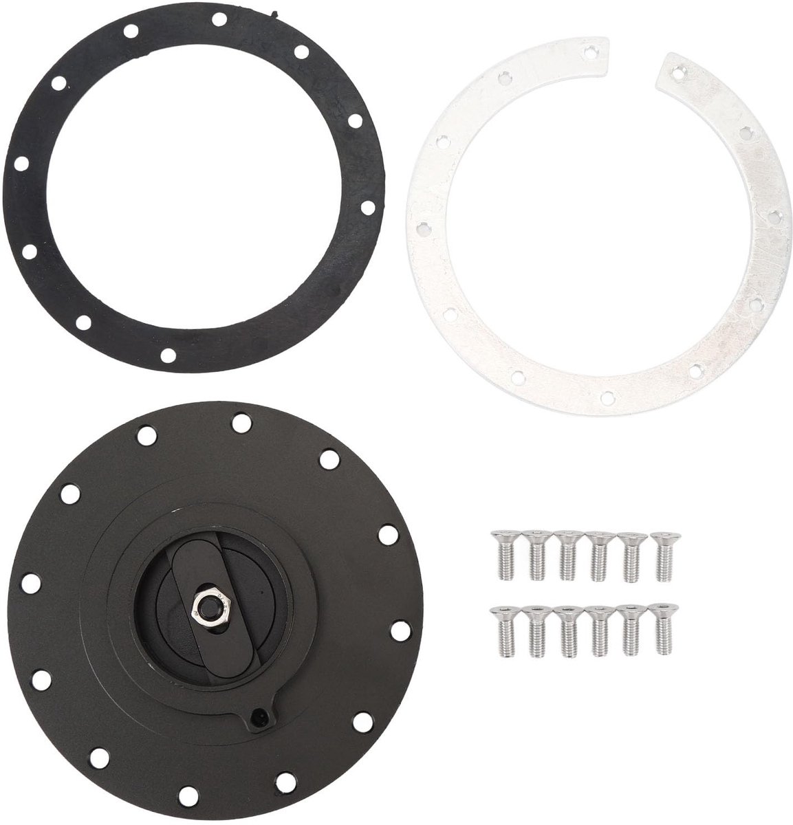 NTH products- Brandstofcel Tankdeksel 160 mm - Billet-Aluminium - Eenvoudig Vullen - 12 Schroeven - Afdichting - Schokbestendig - Brandstofdeksel