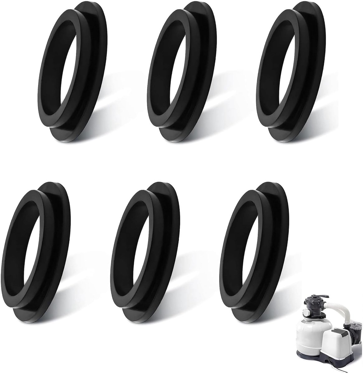 MTTproducts- O-ring set 6 Stuks - Rubber Afdichtingsringen - Vervangingsonderdelen - Voor Intex Zandfilterpompen - Duurzaam Materiaal - Eenvoudige Installatie - Afdichtring