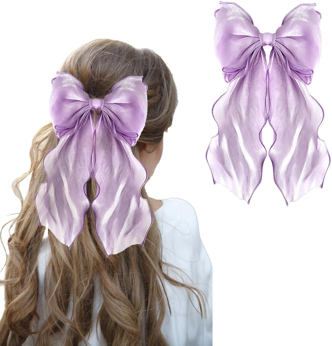 NTH products- Haarstrik Zeemeerminontwerp - Grote Haarstrik - Haarspeldjes - Clips voor Vrouwen - Sprankelend Accessoire - Perfect voor Speciale Gelegenheden - Haarsieraad
