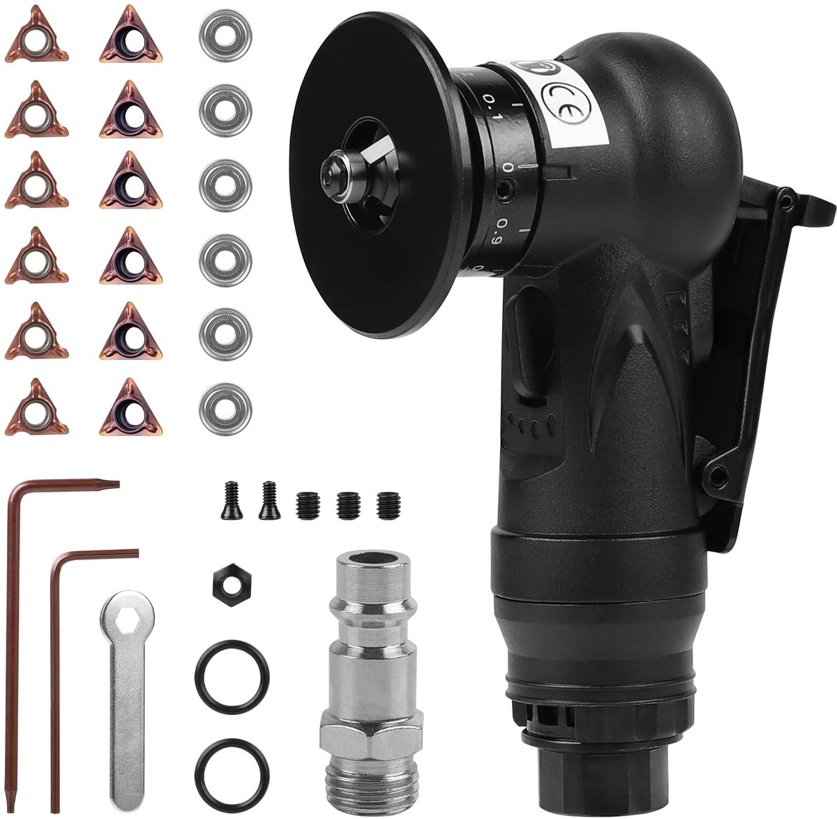 MTTproducts- Afschuiner Compact - Pneumatische Afschuiner - Hoekgereedschap - R-contourfrezen - Verstelbare C-inzetten - Precisie Bewerking Roestvrij Staal - Afschuinmachine