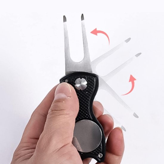 Vouwbare Golf Divot Tool van RVS - Ideaal voor Golf, Sport en Buitenactiviteiten - Compact en Handig — afbeelding 5