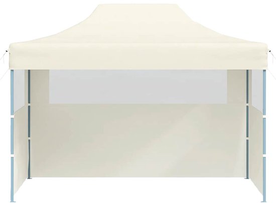 vidaXL Tente de réception pliante avec 3 parois latérales 3 x 4 m Crème Acier