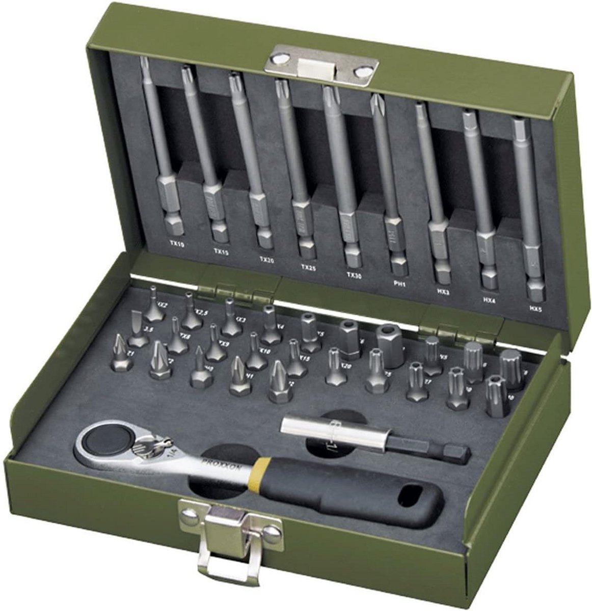 Steeksleutelset 1/4 inch 36-delig met Micro Bitratel