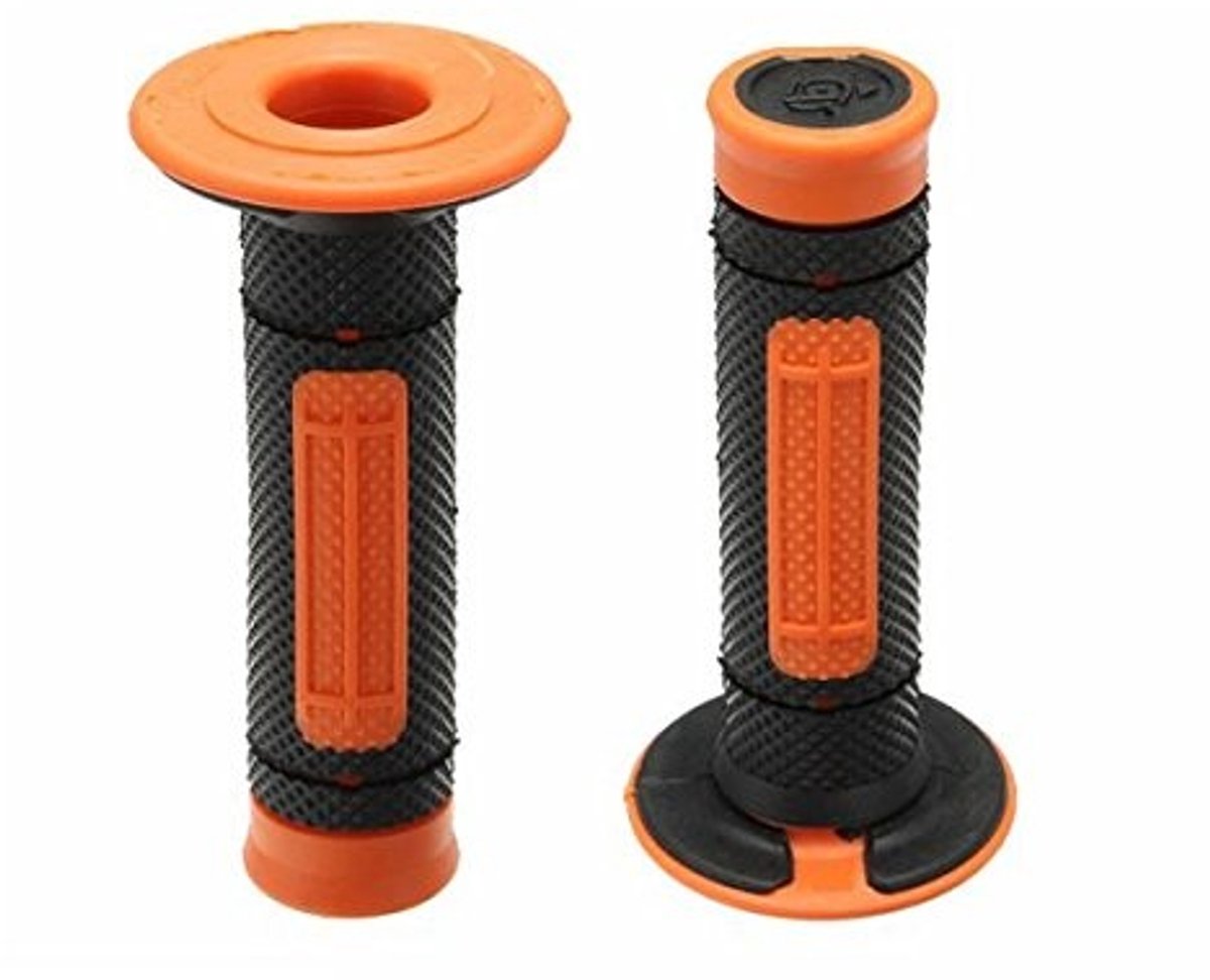 Cosensi- Stuurgrepen Rubber Gel - 22mm - Duurzaam - Oranje/Zwart - Paar - Voor Motorfiets - Handvatten