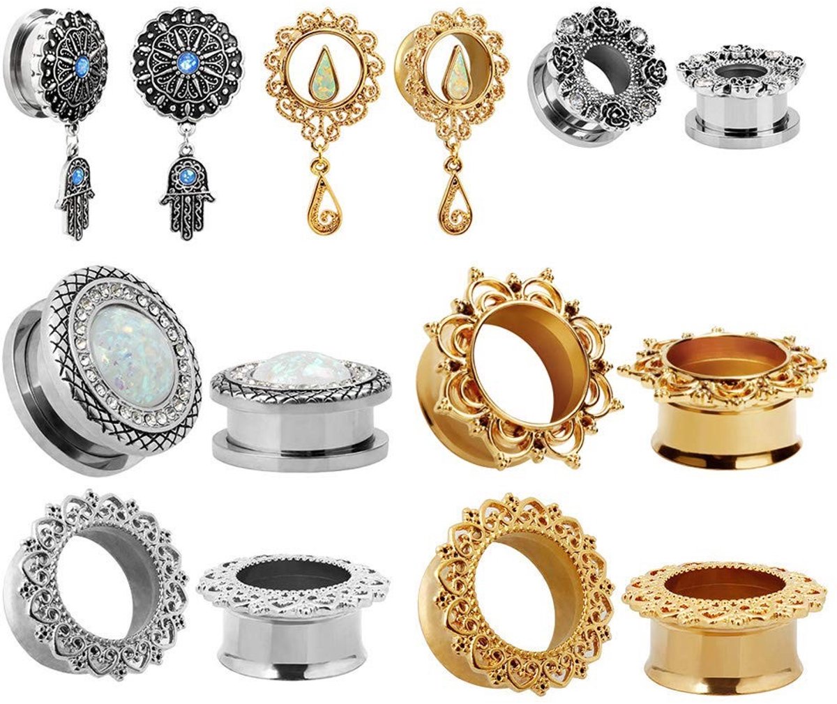 Cosensi- Roestvrij Staal Oorstekers - Unisex - 10 mm/12 mm/14 mm/16 mm - Cadeaupakket - Modieuze Piercingsieraden - Hoogwaardige Kwaliteit - Oordopjes