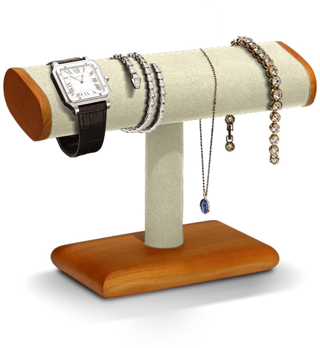 Cosensi- Horlogestandaard Massief Hout - Sieraden Display - Armbandhouder - T-bar - Organizer - Praktisch Design - Sieradendisplay