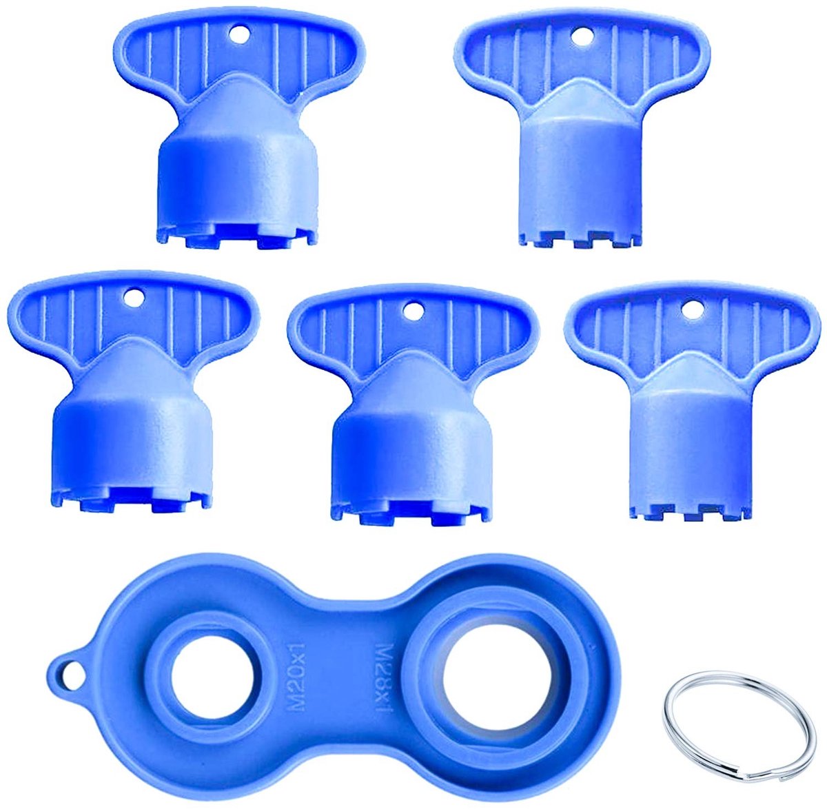 Cosensi- Kraanmoersleutel Set - 5 Stuks - 4-in-1 Gereedschap - Vervangen/Afvoeren - Waterbesparing - Geschikt voor M 16.5/18.5/21.5/22.5/24 - Kraanaccessoire