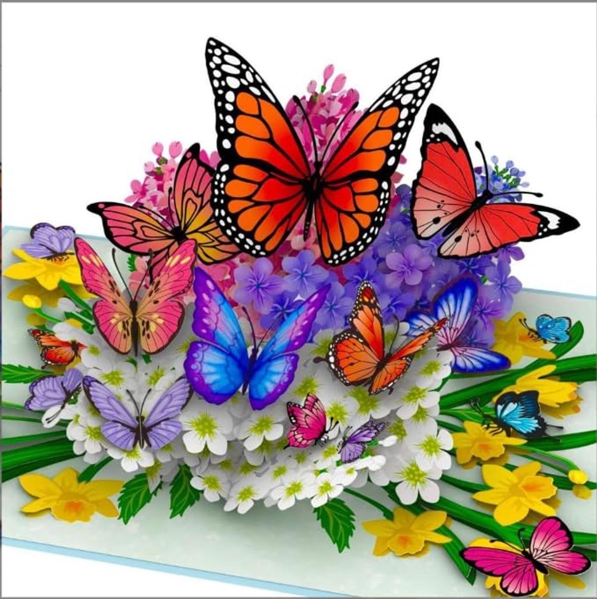 Cosensi- Wenskaart 3D Pop-up Vlinder - Wenskaart Bedankkaart - Wenskaart Valentijnsdag - Wenskaart Lerarendag - Wenskaart Premium - Inclusief Lege Envelop - Pop-up Kaart