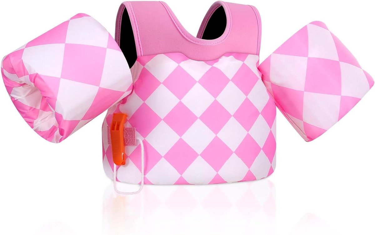 Zwemvest Kinderen – Zwembandjes Arm – Veilig Zwemmen – Dubbele Veiligheidsgespen – 20-50 lbs – Roze Diamant