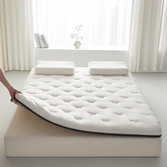 Vloer Matras - Japanse Futon - Ruimtebesparend Slapen - Dubbellaags Ondersteuning - 80x190cm - Grijs — afbeelding 3