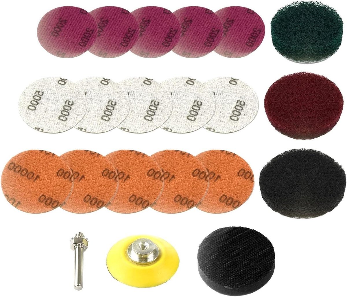 Koplamp Restauratie Kit - Polijst Pads - Auto Onderhoud - Uitgebreide Set - 2 Inch - Geel