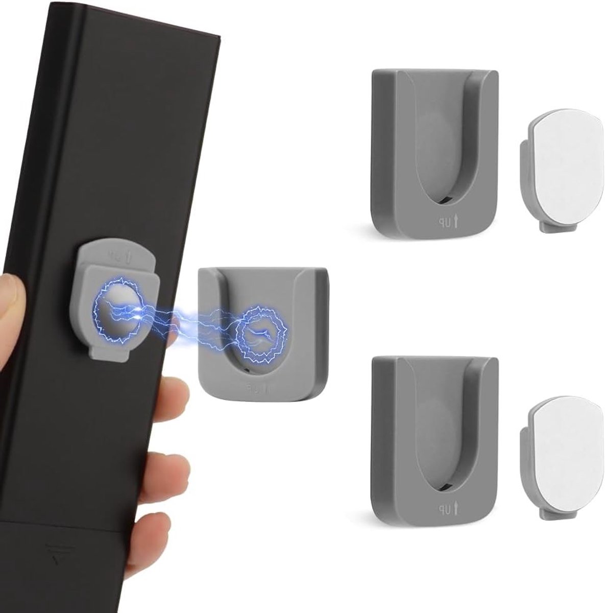 Magnetische Wandbeugel voor Afstandsbediening, Slimme Oplossing voor Organisatie van Huishoudelijke, Kantoor- en Schoolbenodigdheden (2 Stuks, Grijs)