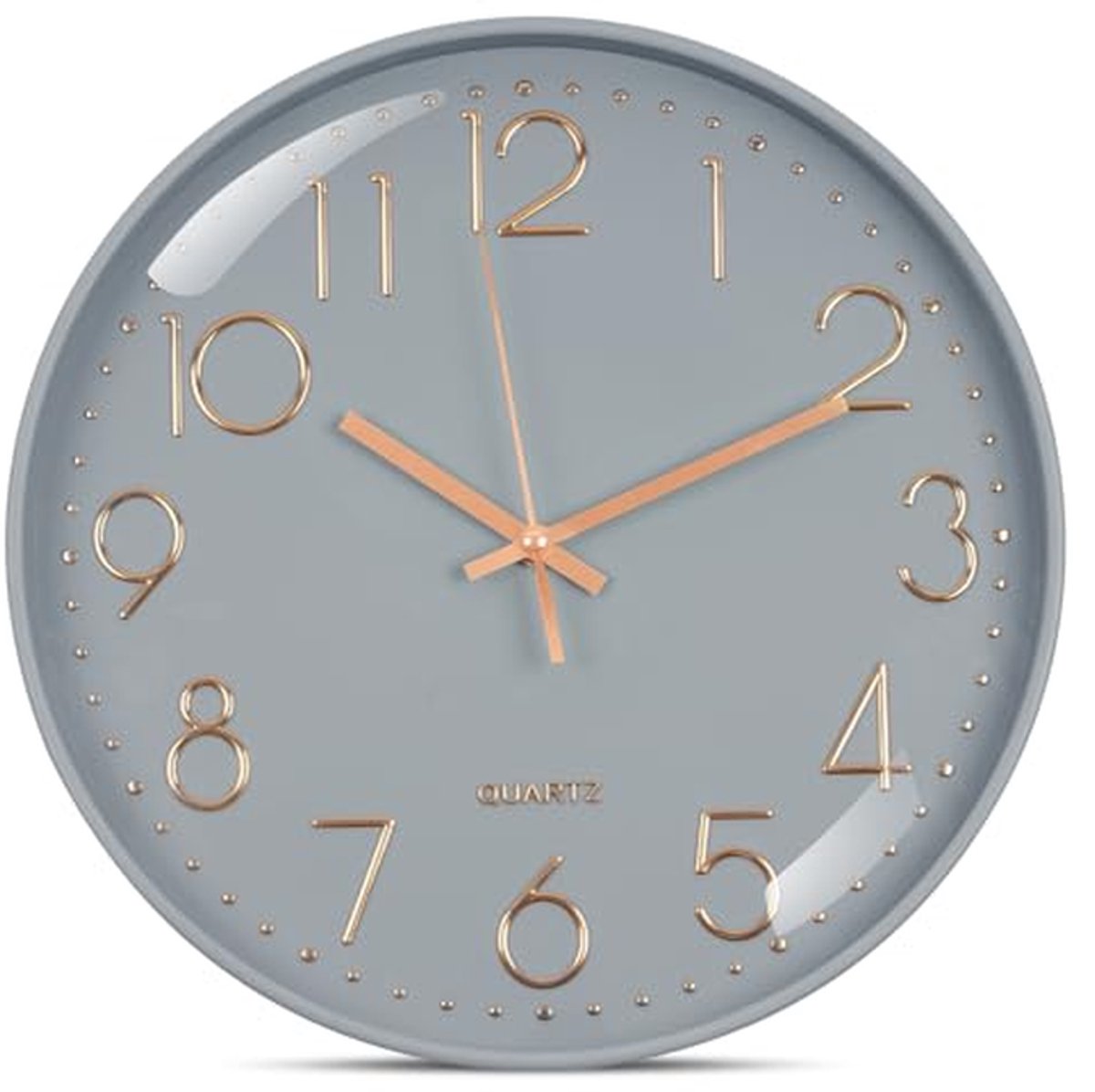 Geruisloze ronde wandklok zonder tikkend geluid, moderne design wandklok voor woonkamer, kantoor en keuken (30 cm)