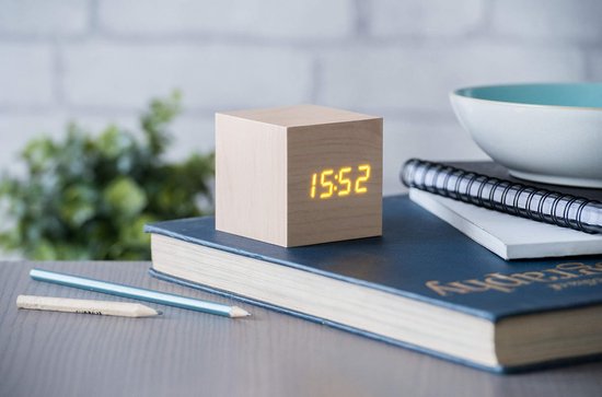 Gingko GK08W10 Cube Black Click Clock with White LED — afbeelding 5