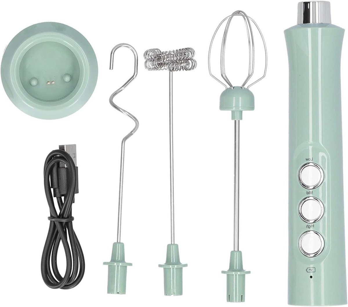 Elektrische Mixer - Handmixer Opschuimer - Drankjes Maken - Drie Snelheden Wisselbaar - 2.5 Watt - Rood