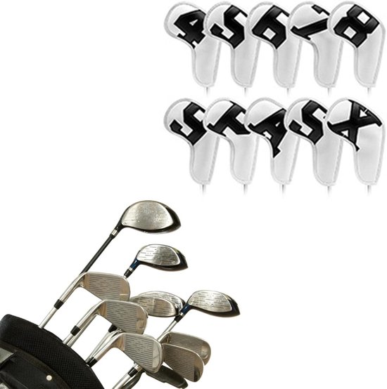 Golf Club Covers - IJzeren Hoesjes - Club Bescherming - Waterdicht PU Materiaal - 10 Stuks - Bruin — afbeelding 4