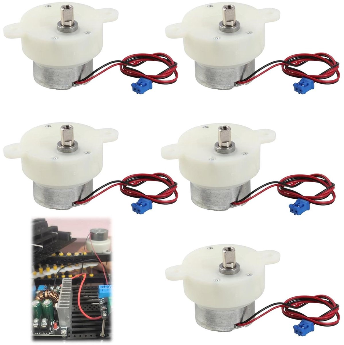 DC Motoren Set - Mini Motoren - Modelbouw Projecten - Hoog Koppel - 5 Stuks - Zilver