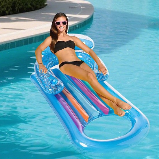 Opblaasbare Lounge - Water Zonnebed - Ontspannen in water - Transparante toplaag - 150 x 75 cm - Transparant — afbeelding 2