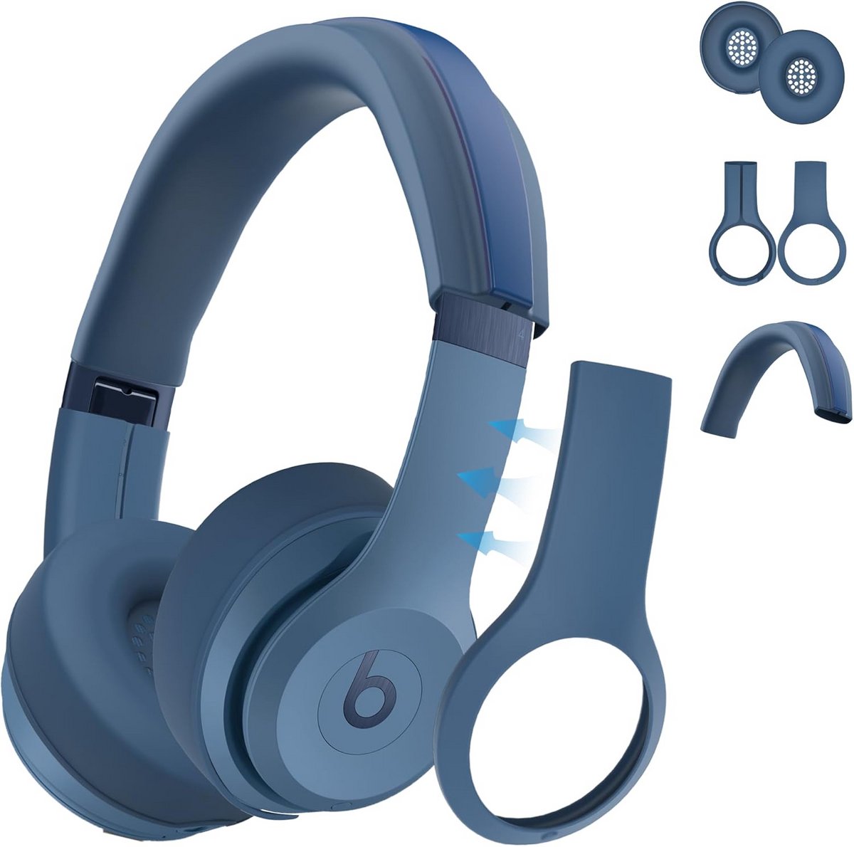 3-in-1 Siliconen Beschermhoes Set voor Solo 4 Hoofdtelefoon - Oorkussens en Hoofdband Cover