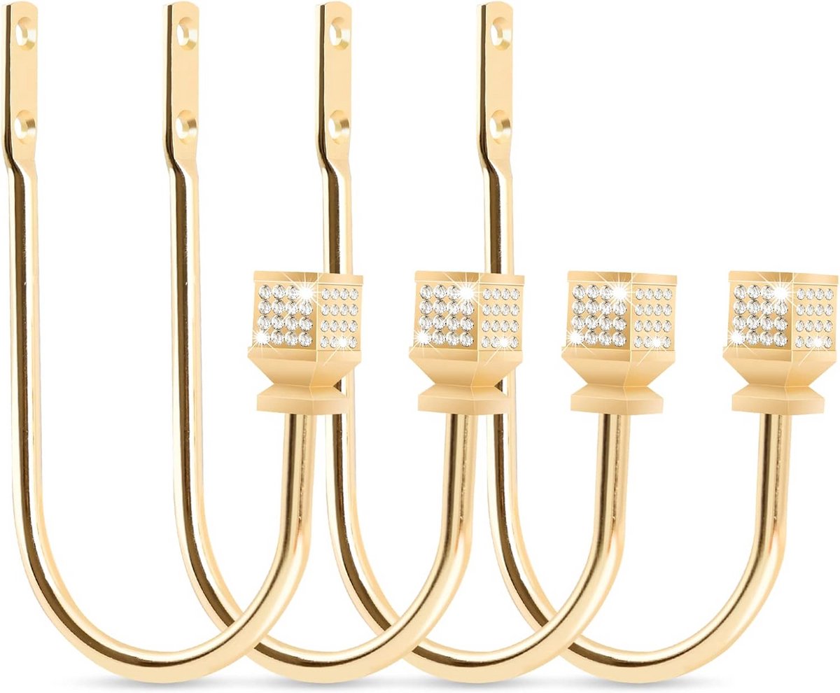 Decoratieve Kristallen Gordijnhouders - Gouden Tiebacks voor Gordijnen (4 stuks)