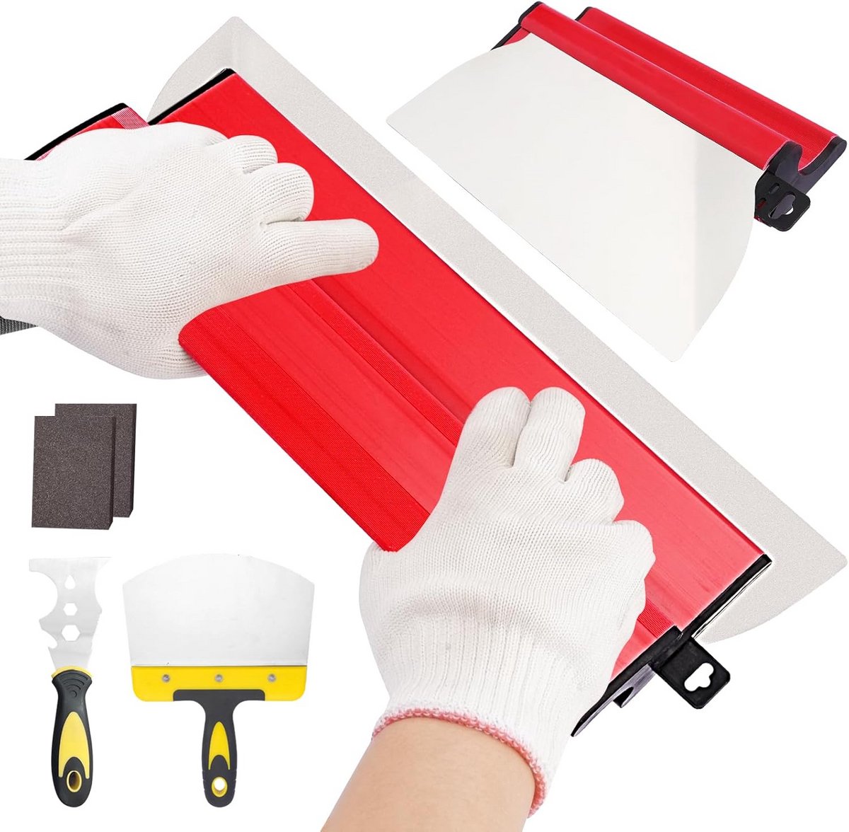 Professionele spachtelset voor muurbekleding en gipsplaten - inclusief spachtelroller en schuurspons