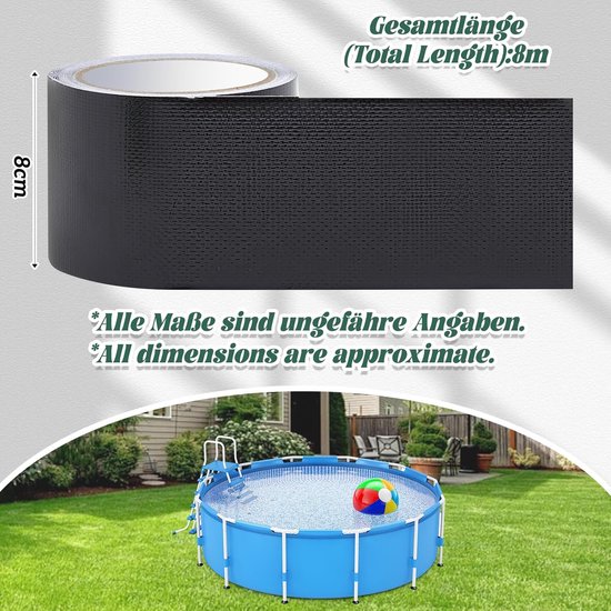 Waterdichte Reparatietape voor PE-zeilen en Dekzeilen - Sterke Zelfklevende Zwarte Buitenband — afbeelding 2
