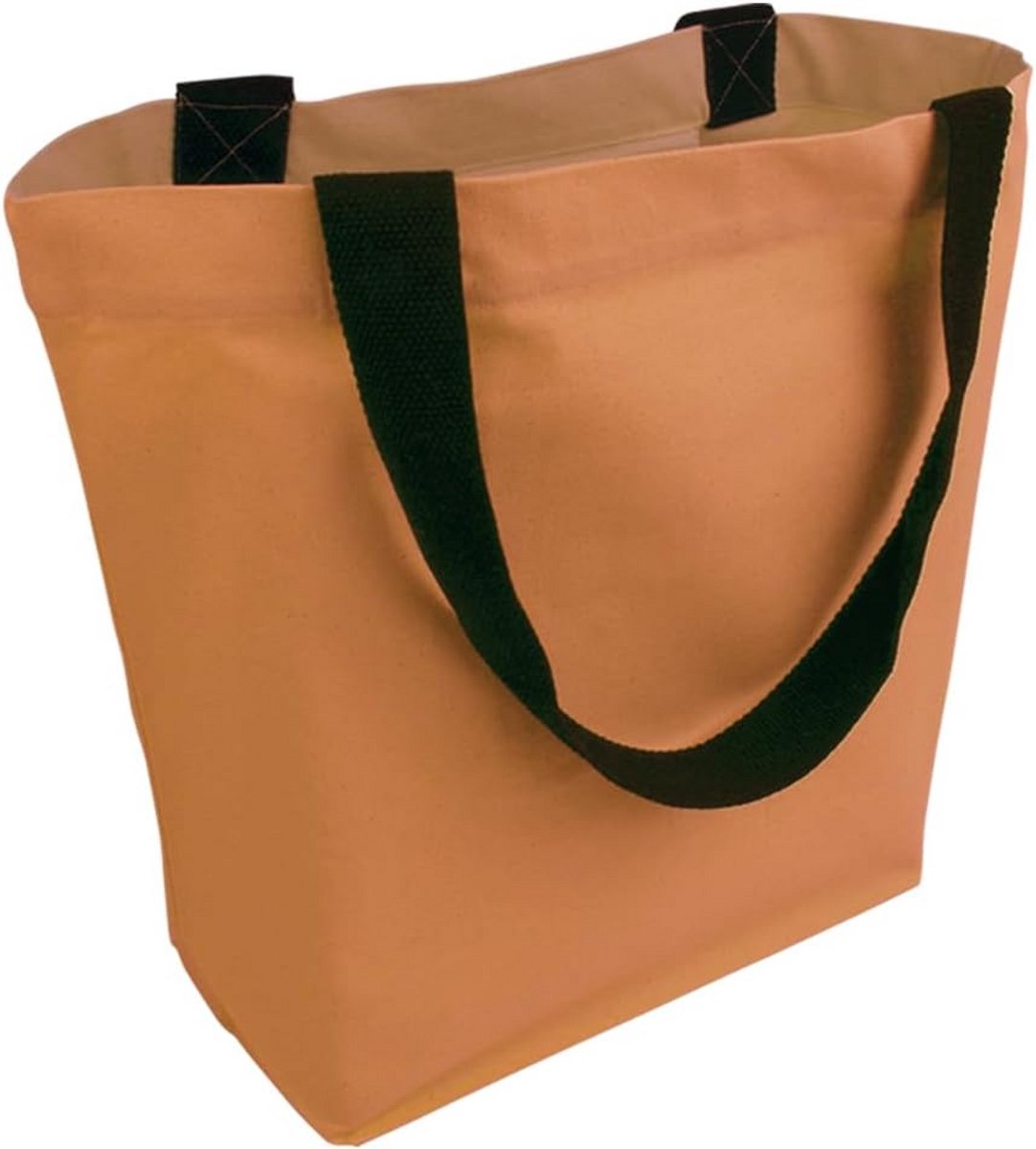 Grote en Stijlvolle Canvas Tote Bag met Binnenvak en Rits - Stevige Katoenen Shopper