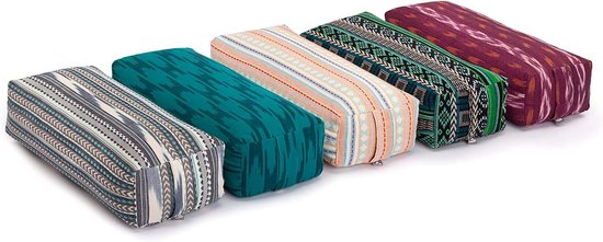 Yoga Bolster Rechthoekig met Speltvulling en Ikat-Print, Afneembare en Wasbare Katoenen Cover voor Yin Yoga, Prenatale en Restorative Yoga — afbeelding 4