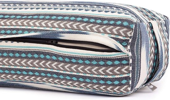 Yoga Bolster Rechthoekig met Speltvulling en Ikat-Print, Afneembare en Wasbare Katoenen Cover voor Yin Yoga, Prenatale en Restorative Yoga — afbeelding 3