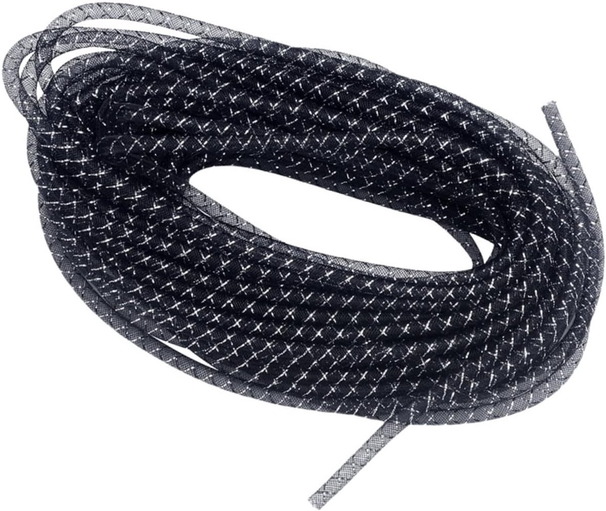 Flexibele Deco Mesh Tubing voor Wreaths en Creatieve Projecten - Zwarte 25m Elastic Braided Wire voor Armband en Knutselen