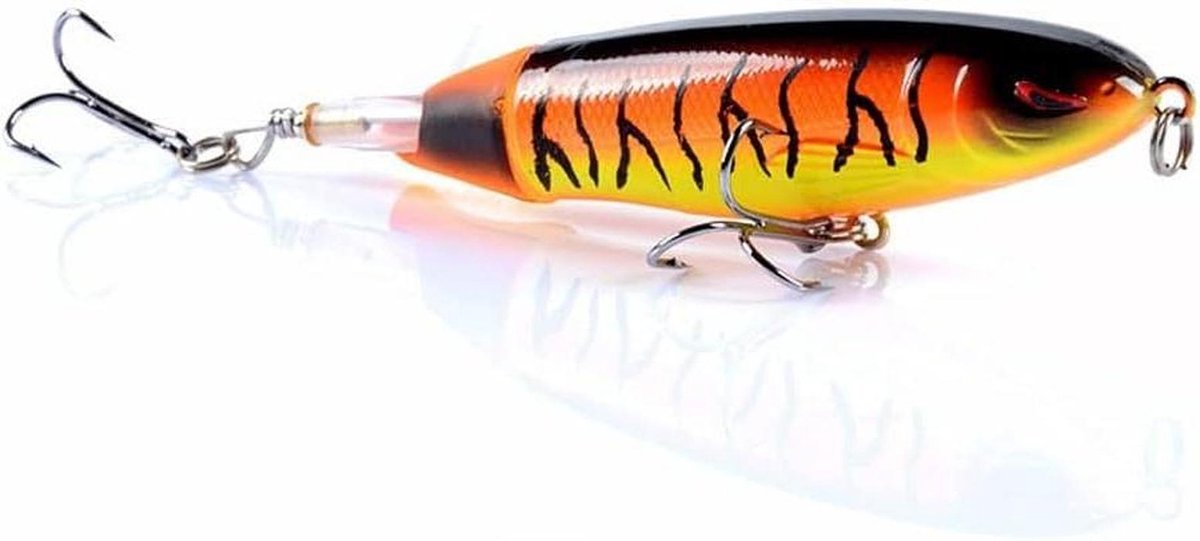 Whopper Popper Lokken - Vis Aas Wobbler - Vissen Bovenwater - Zachte Roterende Staart - 7.5 cm 6.5g - Kleur 15